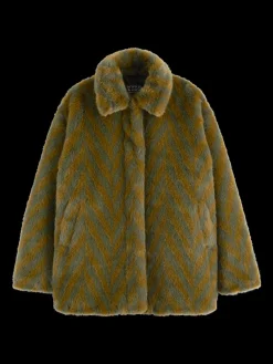 Discount A-LINE FAUX FUR COAT Women Jackets & Coats