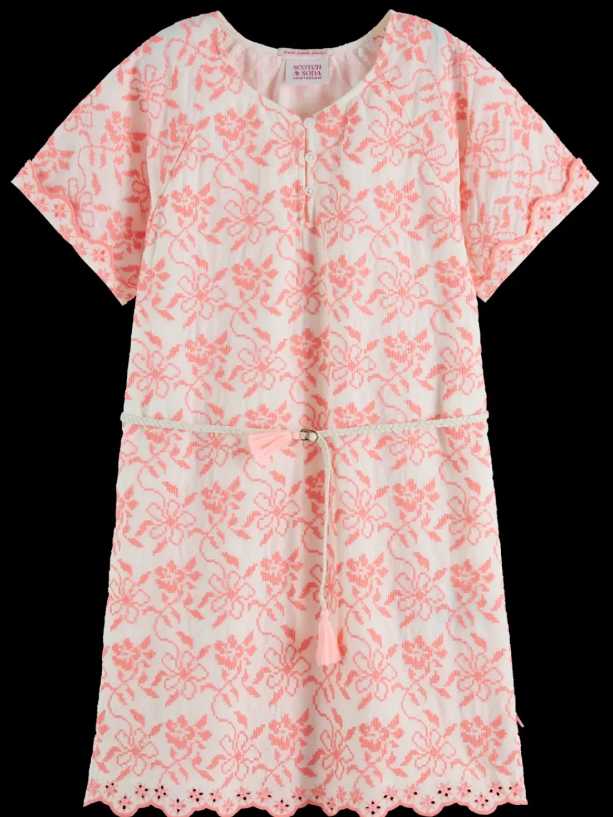 Clearance All-over embroidered & belted dress Kids Dresses & Jumpsuits
