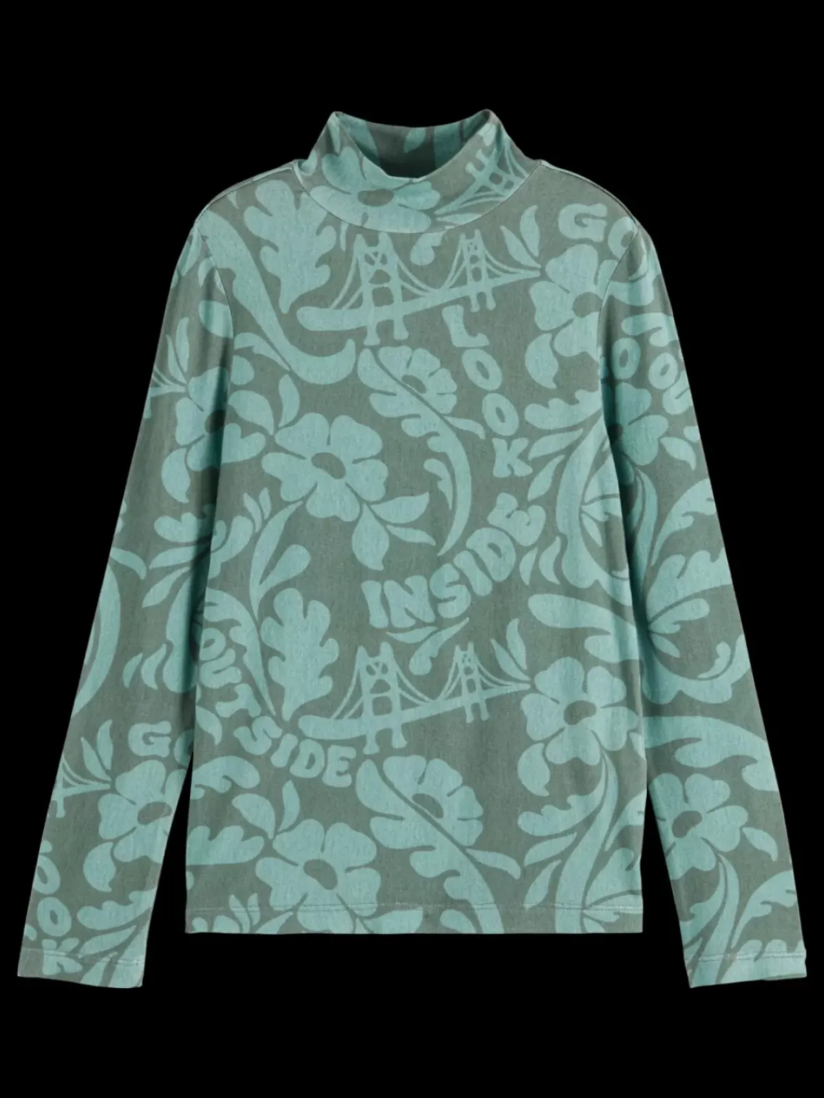 Sale ALLOVER PRINTED MOCK NECK LONG-SLEEVED T-SHIRT Kids T-shirts & Tops