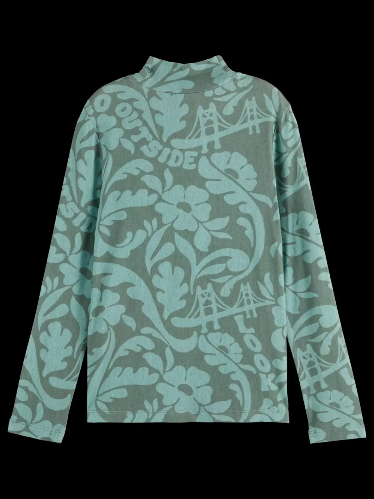 Sale ALLOVER PRINTED MOCK NECK LONG-SLEEVED T-SHIRT Kids T-shirts & Tops