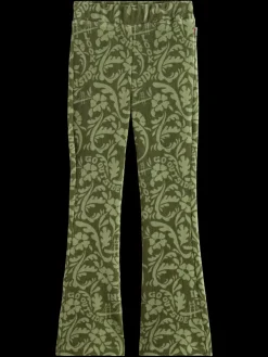 Clearance ALLOVER PRINTED VELVET CORD FLARED LEGGING Kids Pants
