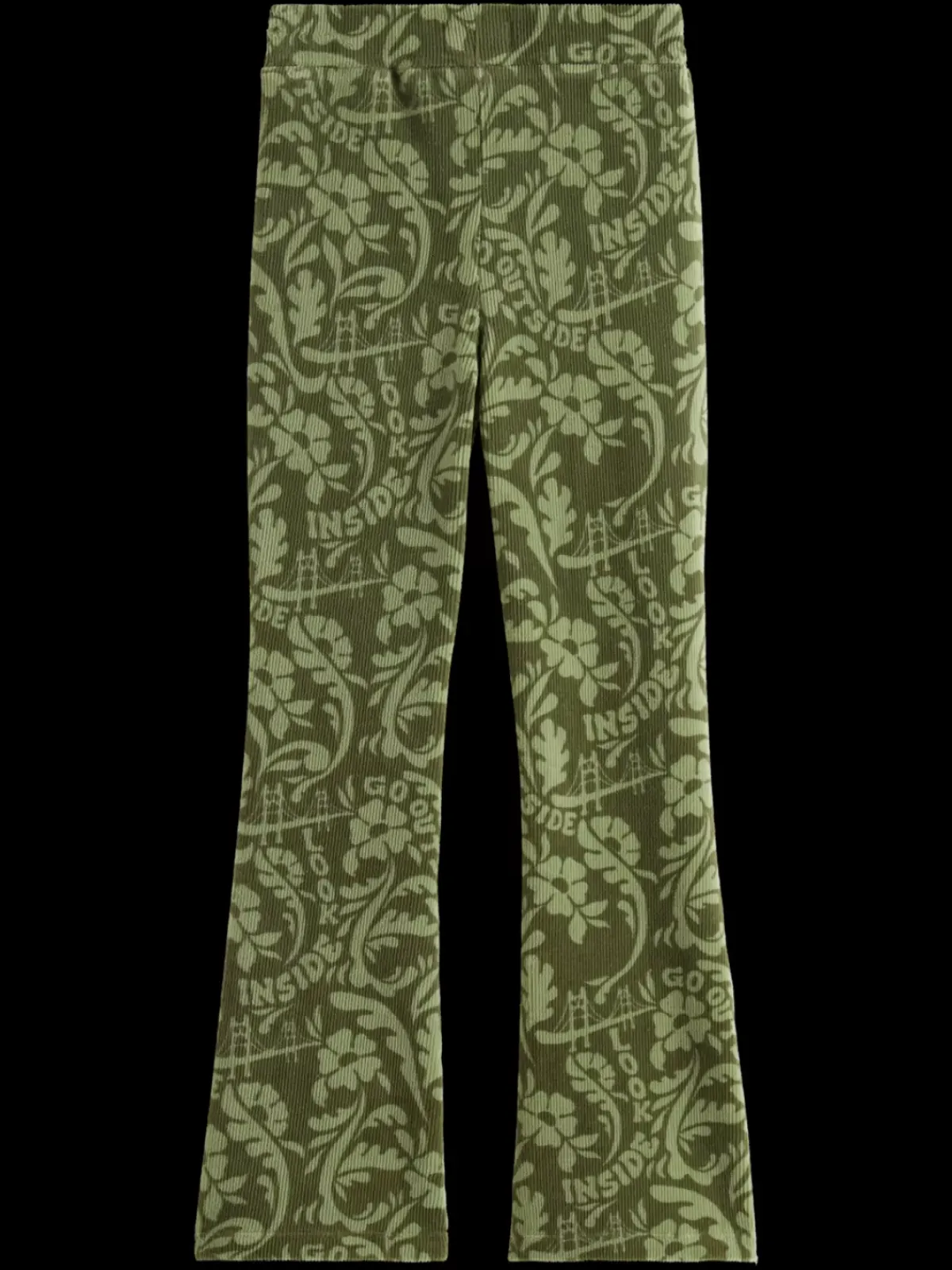 Clearance ALLOVER PRINTED VELVET CORD FLARED LEGGING Kids Pants