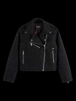 Online BOUCLE TWEED BIKER JACKET Women Jackets & Coats