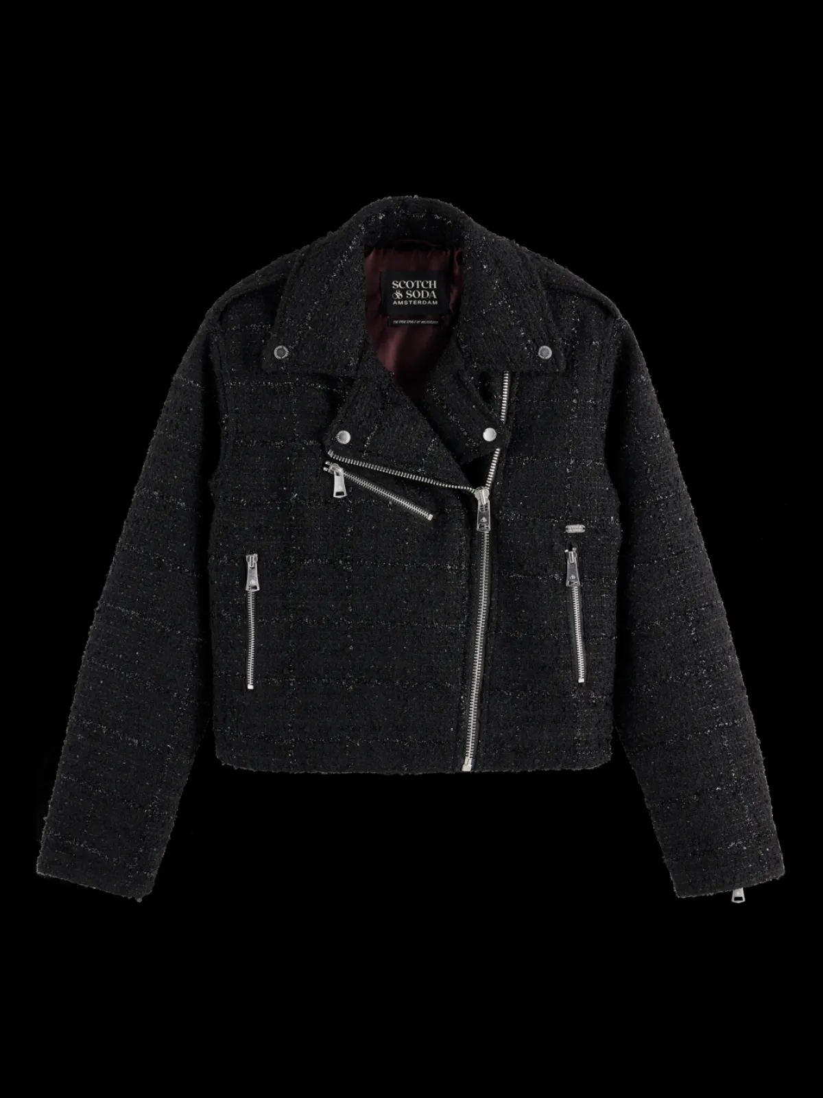Online BOUCLE TWEED BIKER JACKET Women Jackets & Coats