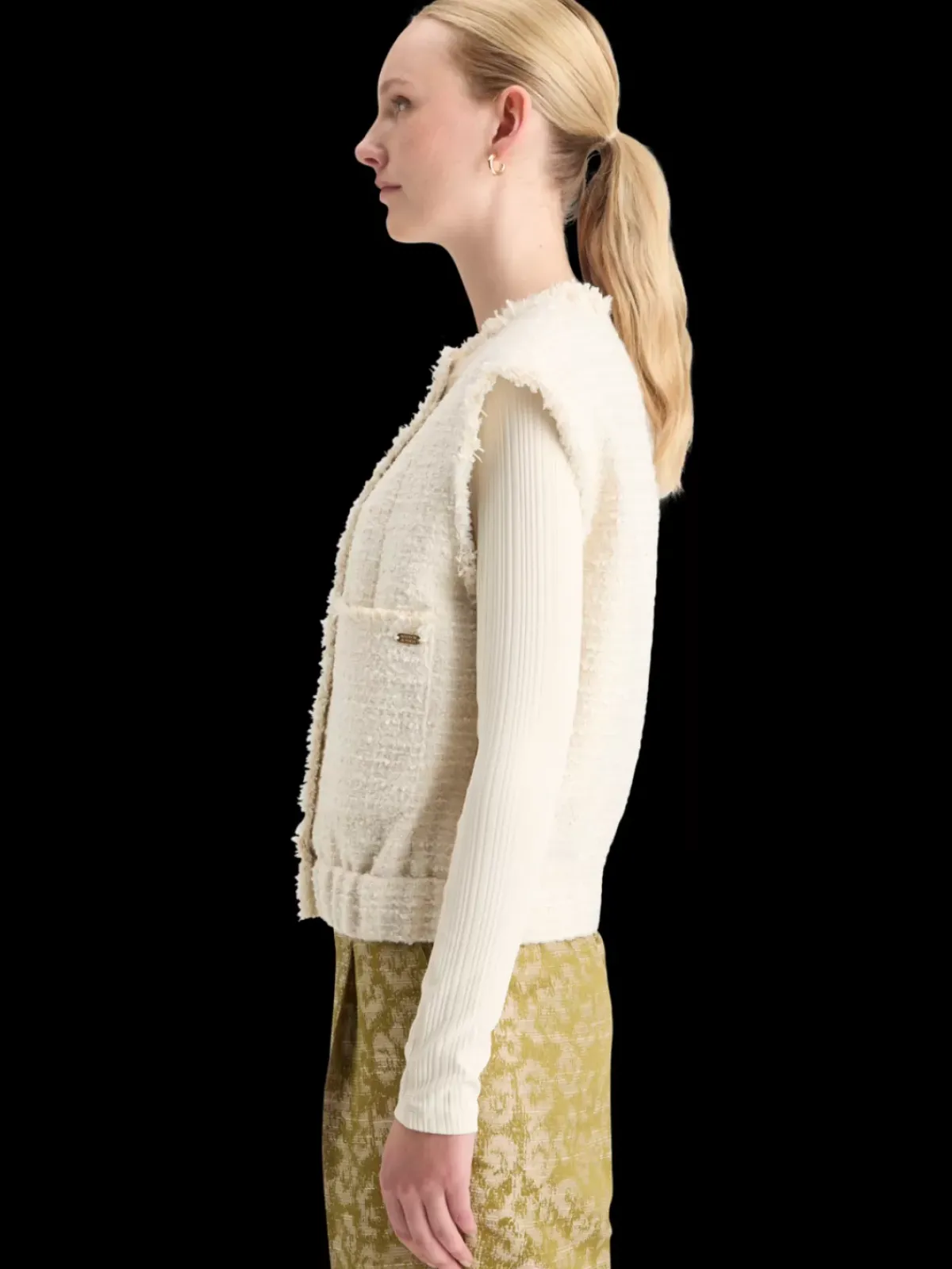 Discount BOUCLE TWEED COLLARLESS GILET Women Blazers