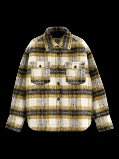 Best BRUSHED CHECK WOOL MIX SHIRT JACKET Women Jackets & Coats