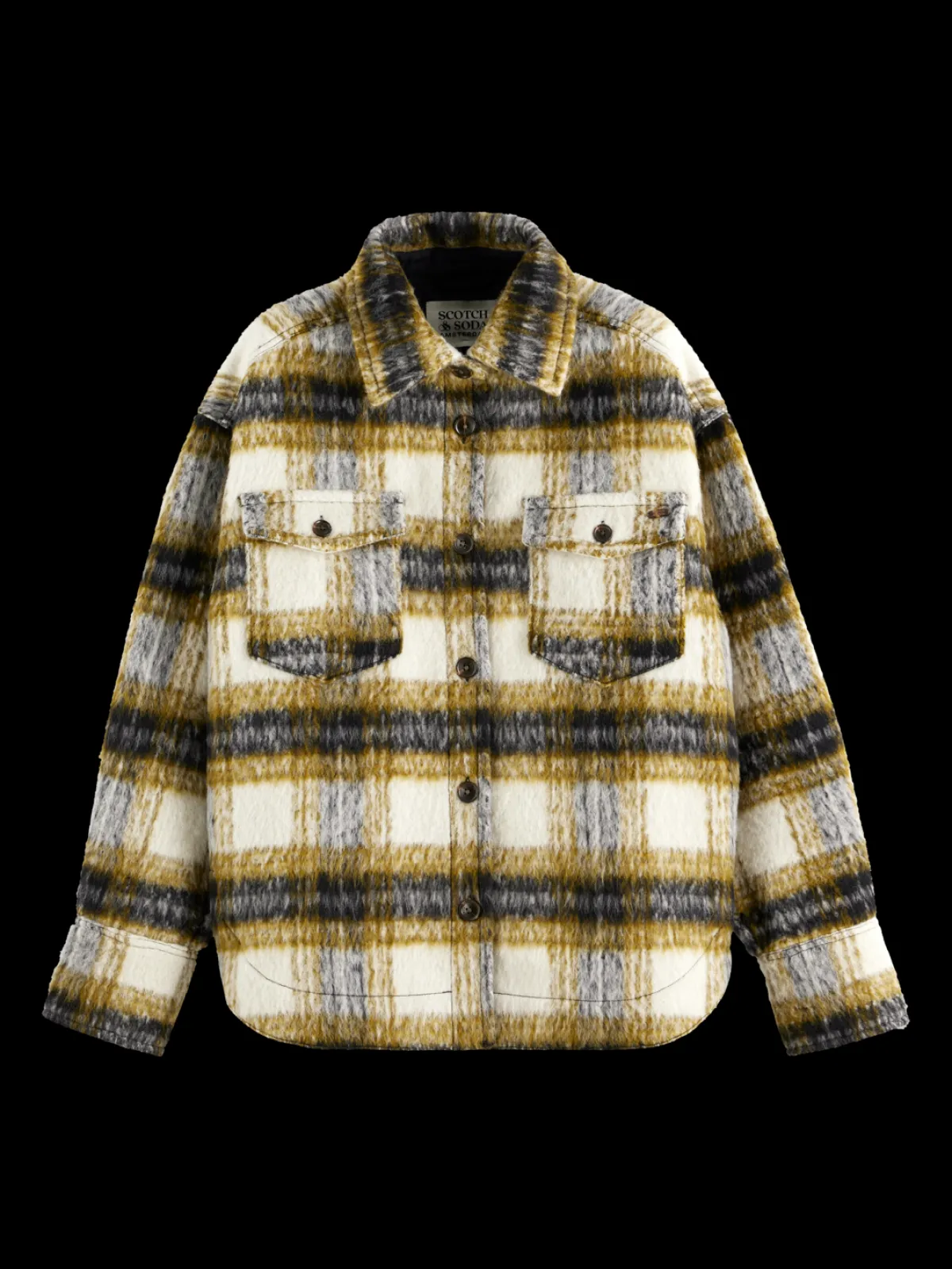 Best BRUSHED CHECK WOOL MIX SHIRT JACKET Women Jackets & Coats