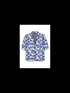 New CAMP SHIRT IN LINEN Women Tops & T-shirts