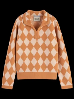 Fashion CHECKERBOARD KNITTED PULLOVER Kids Knitwear