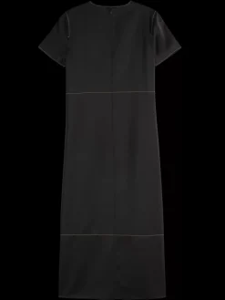Clearance CONTRAST STITCHING SATIN DRESS Women Dresses & Jumpsuits