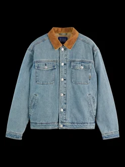 Clearance CORD COLLAR INDIGO TEDDY JACKET Jackets & Coats