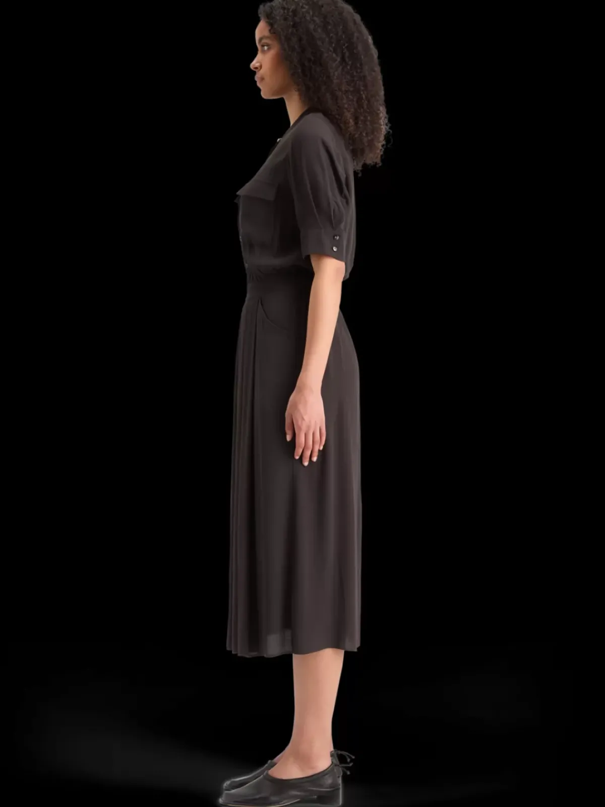Outlet CREPE MIDI DRESS WITH CHEST POCKETS Women Dresses & Jumpsuits