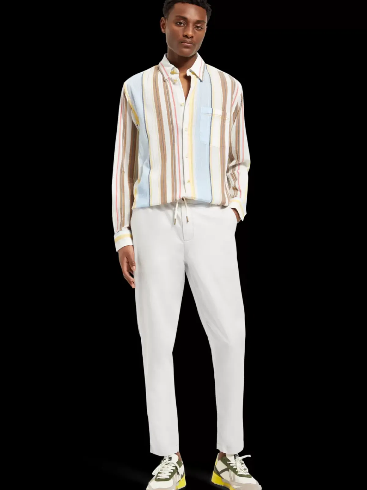 Sale Crinkled voile stripe shirt Shirts