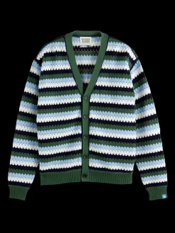 Outlet Crochet dropped shoulder cardigan Knitwear