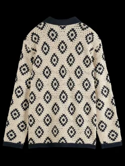 Sale Crochet knitted shirt long sleeves Knitwear