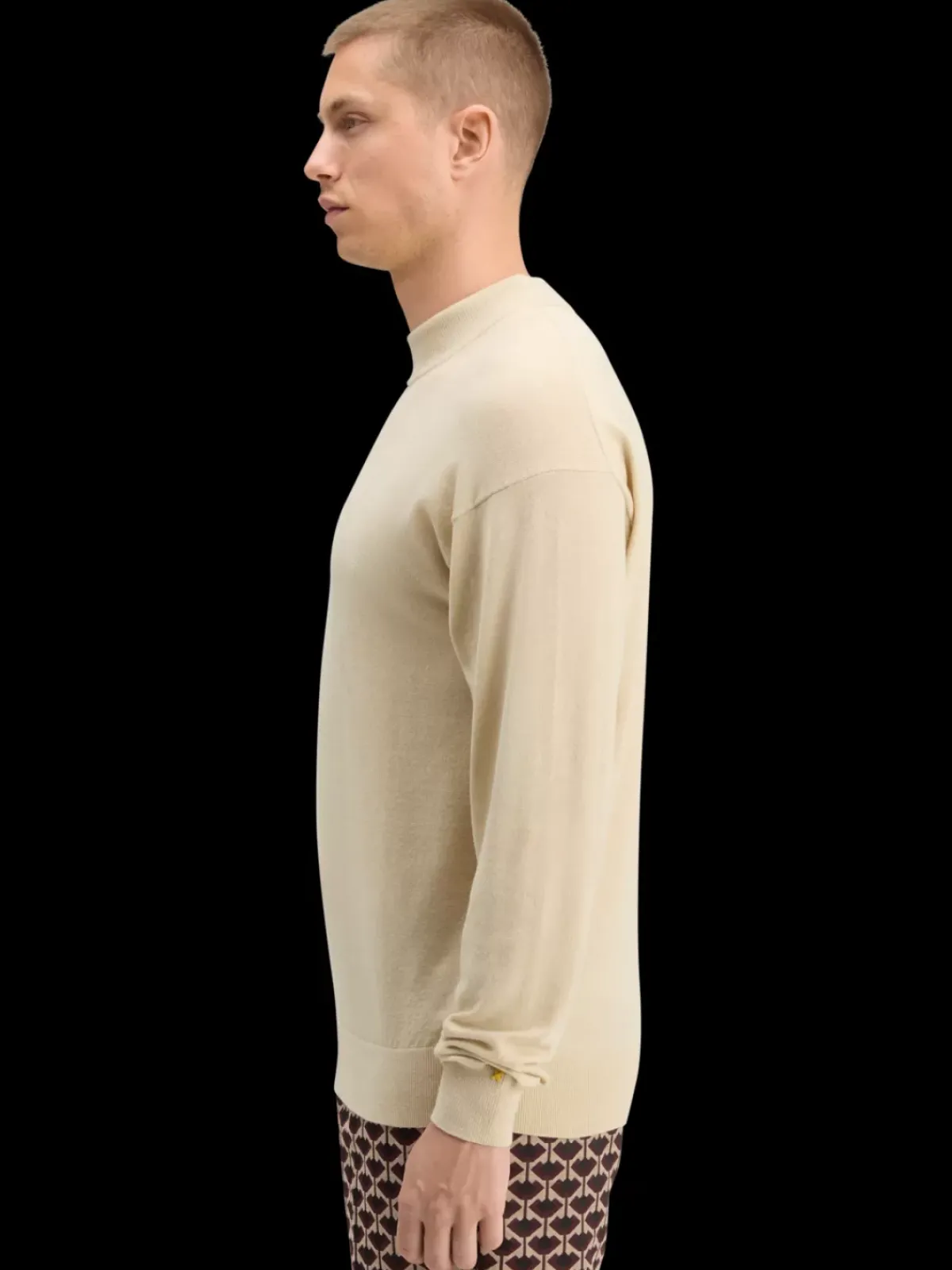 Fashion DROPPED SHOULDER MOCK NECK SWEATER Knitwear
