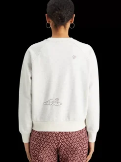 Clearance Embroidered raglan relaxed fit sweatshirt Women Sweatshirts & Hoodies