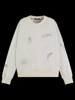 Clearance Embroidered raglan relaxed fit sweatshirt Women Sweatshirts & Hoodies