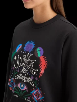 New EMBROIDERED REGULAR FIT SWEATSHIRT Women Sweatshirts & Hoodies