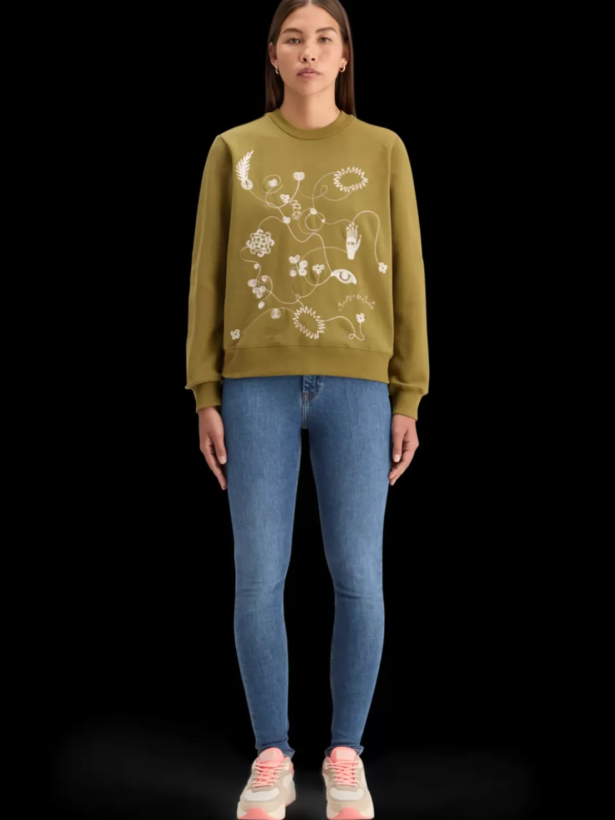 New EMBROIDERED REGULAR FIT SWEATSHIRT Women Sweatshirts & Hoodies