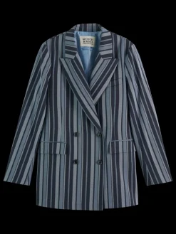 Online Fitted double breasted striped blazer Women Blazers