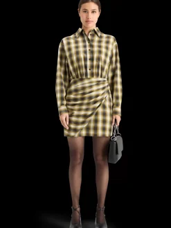 Sale FLANNEL MINI WRAP DRESS Women Dresses & Jumpsuits
