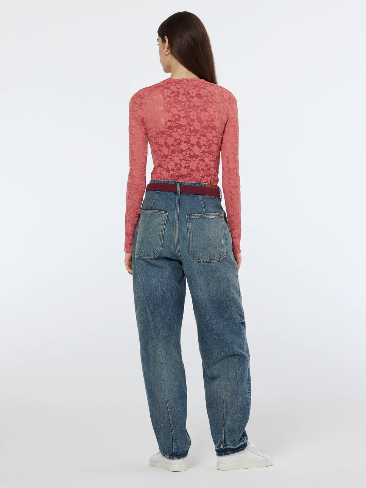 Outlet Floral lace LS T-shirt Women Tops & T-shirts