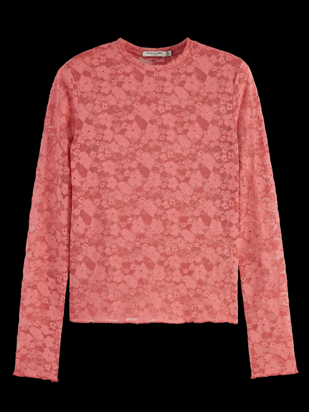 Outlet Floral lace LS T-shirt Women Tops & T-shirts