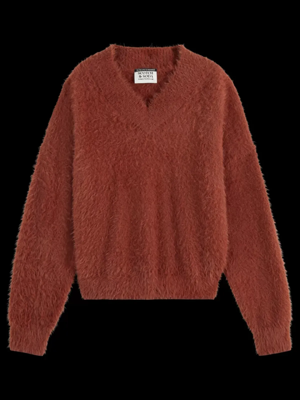 Best FLUFFY V-NECK RELAXED PULLOVER Women Knitwear
