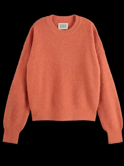 Sale Fuzzy crew neck pullover Women Knitwear