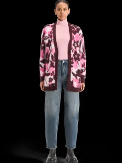 Outlet FUZZY JACQUARD MID LENGTH CARDIGAN Women Knitwear