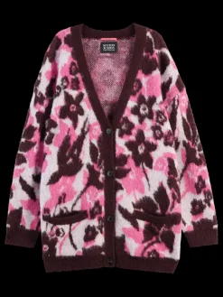 Outlet FUZZY JACQUARD MID LENGTH CARDIGAN Women Knitwear