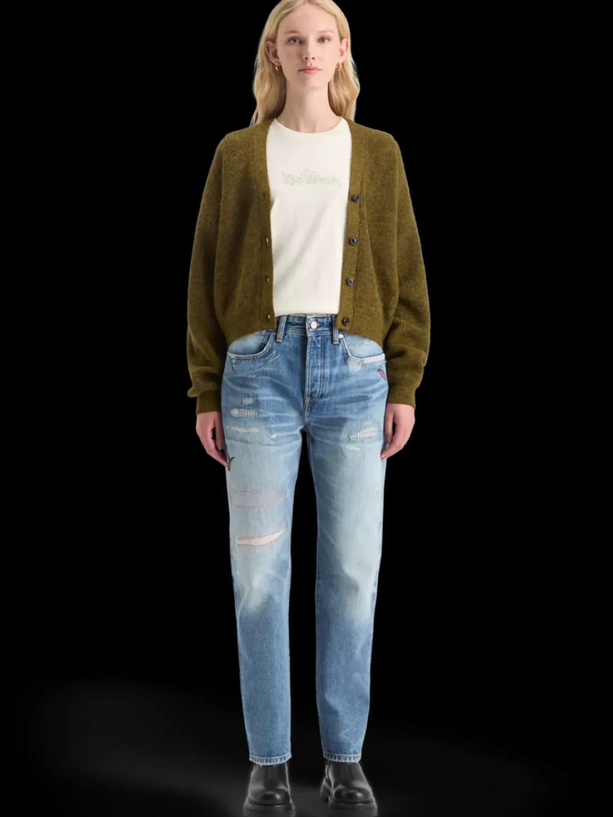 Sale FUZZY RELAXED CARDIGAN Women Knitwear
