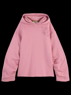 Discount GATHERED SLEEVE OVERSIZED FIT HOODIE Women Sweatshirts & Hoodies