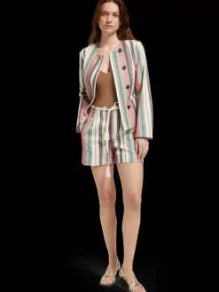 Fashion HIGH RISE CRAFTED STRIPE SHORT Women Skirts & Shorts