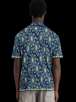 Online Jacquard knitted short-sleeved shirt Knitwear