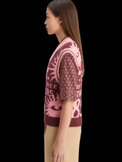 Fashion Jacquard knitted spencer Women Knitwear