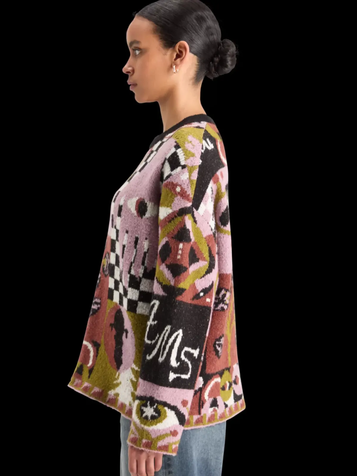 Sale JACQUARD OVERSIZED PULLOVER Women Knitwear