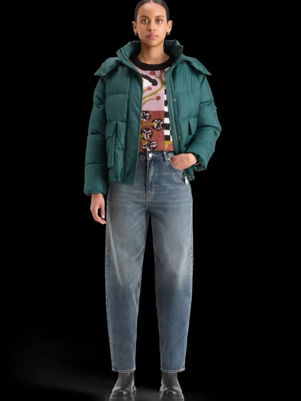Sale JACQUARD OVERSIZED PULLOVER Women Knitwear