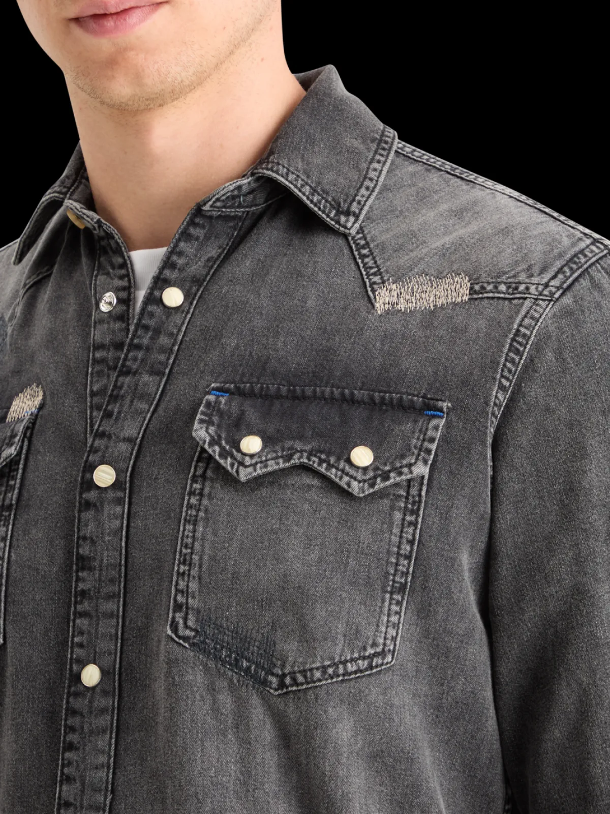 Best JOE JONAS X SCOTCH SODA WESTERN SHIRT - VINTAGE BLACK Shirts|Joe Jonas