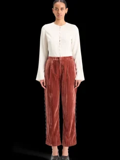 Hot LACE TRIMMED VELVET PANT Women Pants