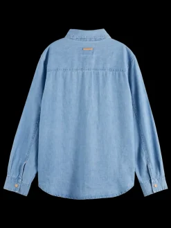 Online LONG SLEEVE SHIRT WITH ONE POCKET - WASHED INDIGO Women Tops & T-shirts