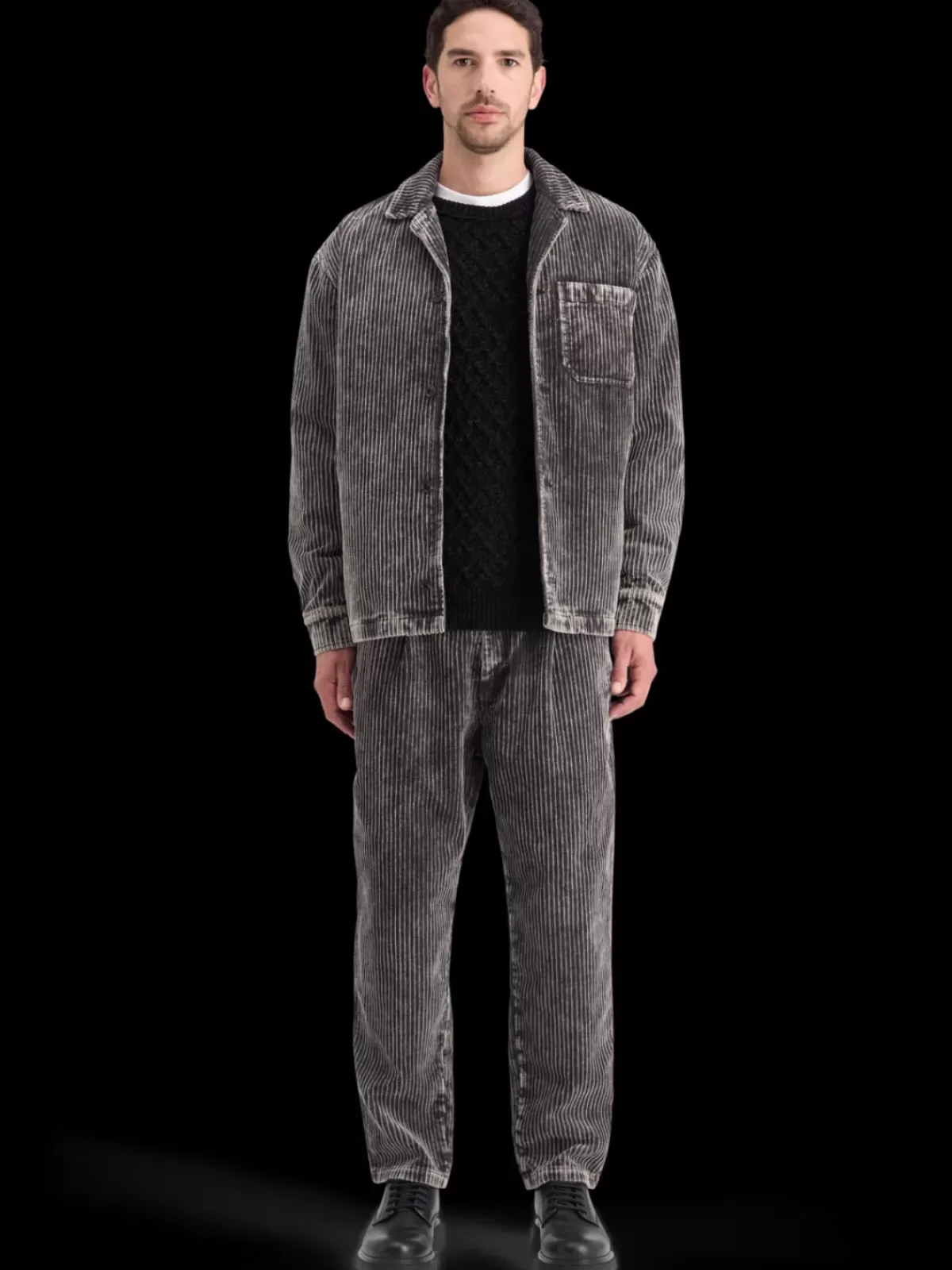 Sale LOOSE TAPERED PLEATED WASHED CORDUROY CHINO Pants