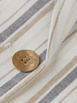Fashion LUREX LINEN BLEND STRIPE BLAZER Women Blazers