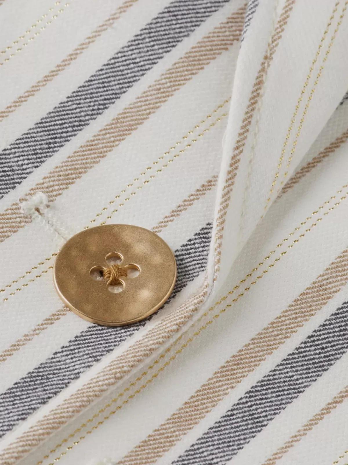 Fashion LUREX LINEN BLEND STRIPE BLAZER Women Blazers