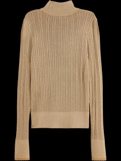 Outlet METALLIC POINTELLE FITTED PULLOVER Women Sweatshirts & Hoodies