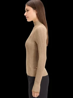 Outlet METALLIC POINTELLE FITTED PULLOVER Women Sweatshirts & Hoodies