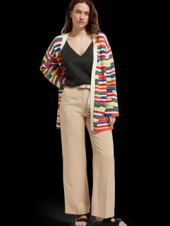 New MULTICOLOURED INTARSIA KNITTED CARDIGAN Women Sweatshirts & Hoodies
