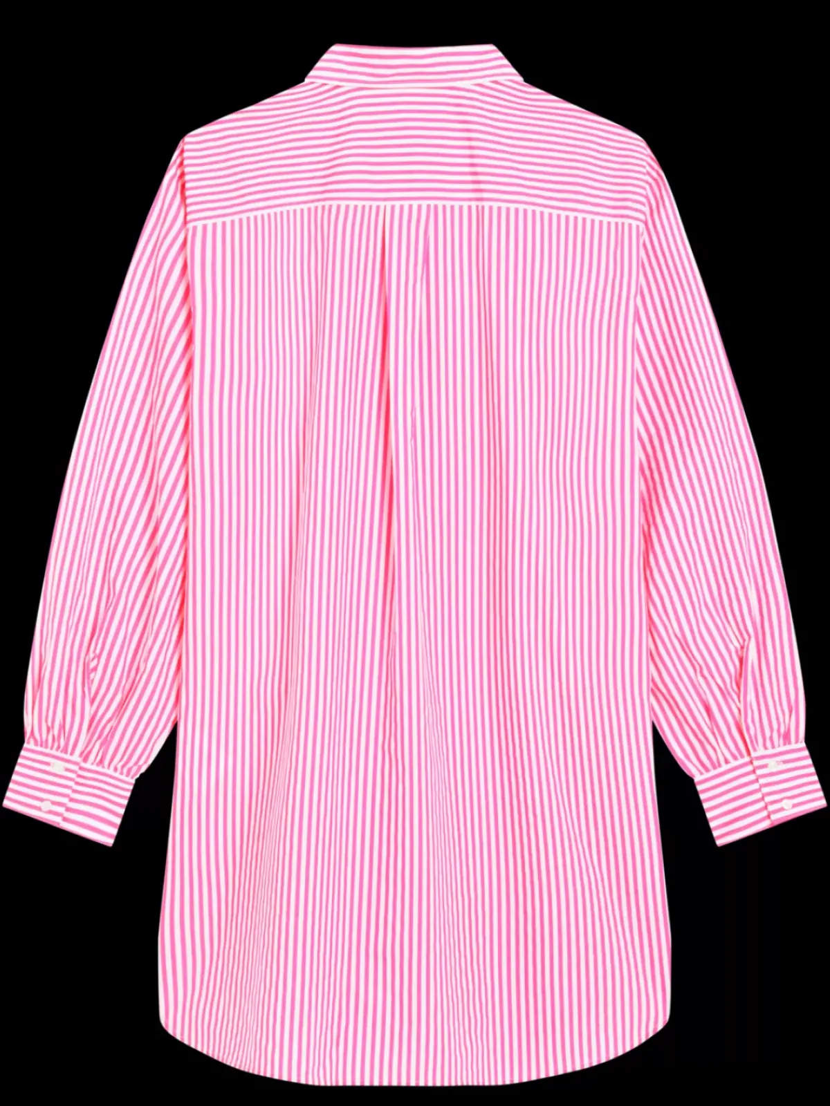 New OVERSIZED POPLIN SHIRT IN FLUO PINK /WHITE STRIPE Women Tops & T-shirts