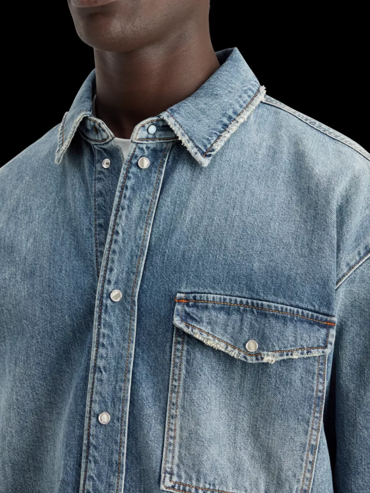 Clearance Oversized washed denim shirt - frisco nights Shirts